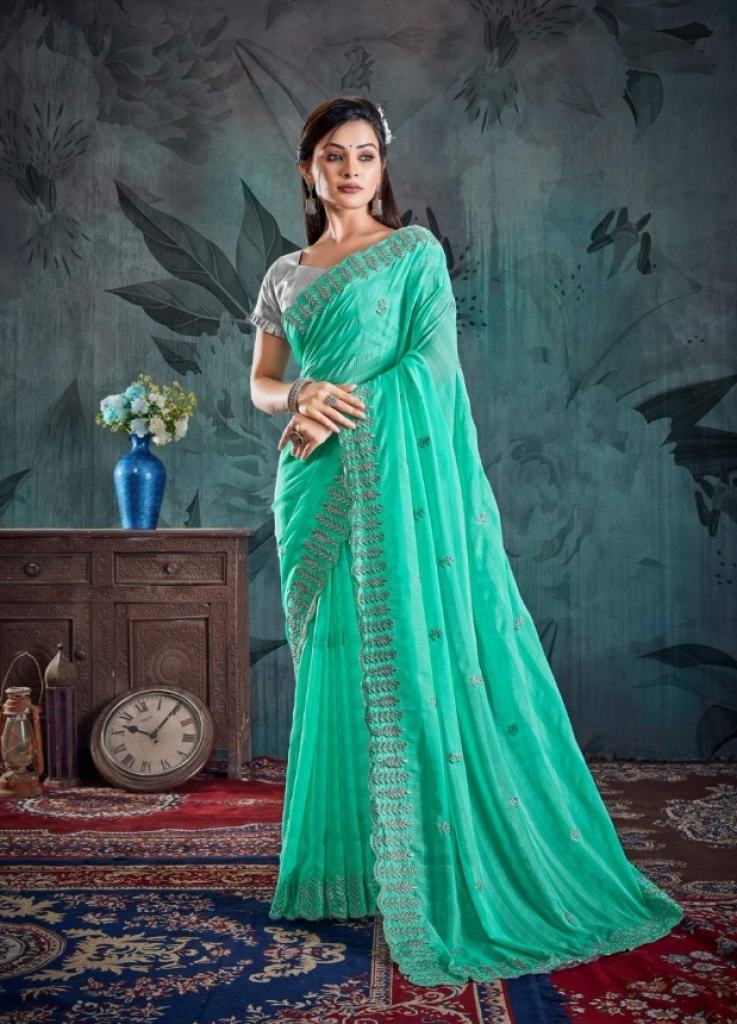 Ynf Ikea Zari Catalog Designer Wear Georgette Patta Embroidery Work Sarees 