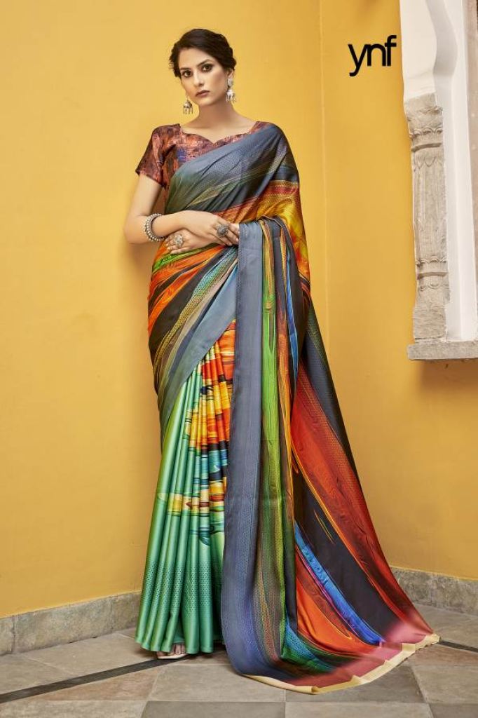 Ynf Japan Digital  Satin Digital printed Casual Wear Saree