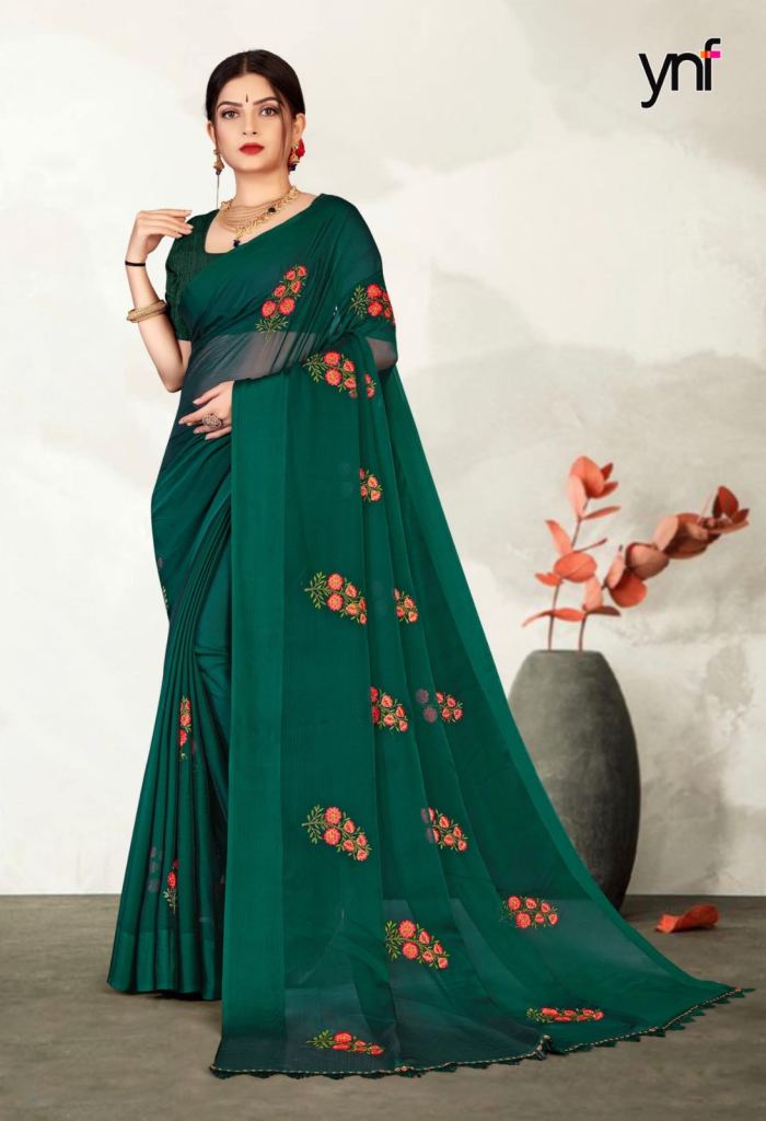 Ynf Kassata Swarovski Designer Chiffon Saree Collection