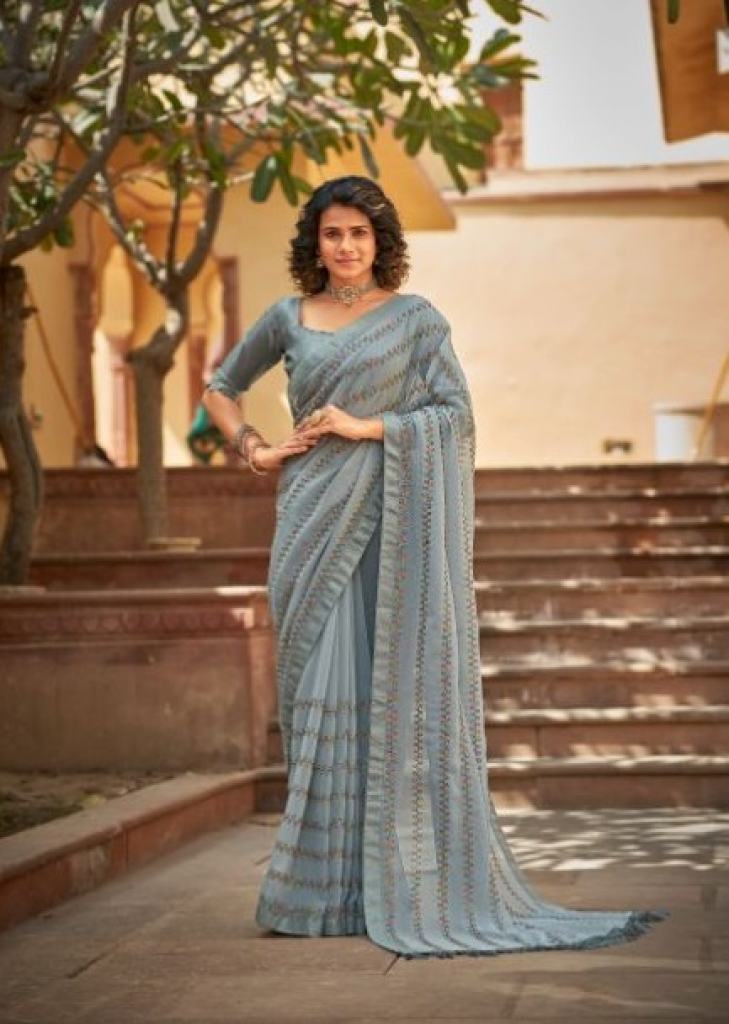 Ynf Malhotra Sequence Georgette Designer Saree Collection