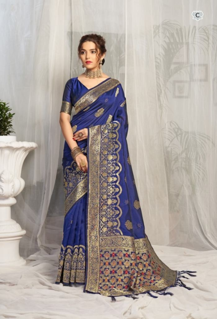 Ynf Mul Mul Silk Swarovski Designer Banarasi Saree collection 