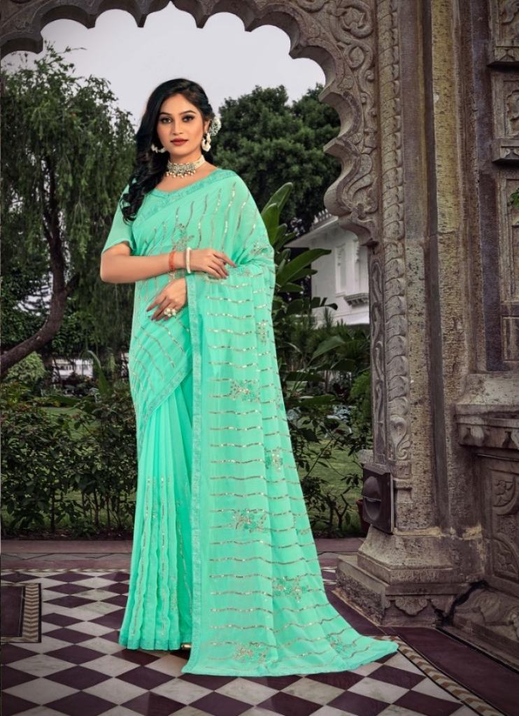 Ynf Shayari Sequence Designer Georgette Saree Collection