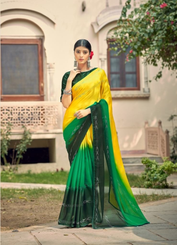 Ynf Shein Swarovski Fancy Designer Chiffon Saree Collection