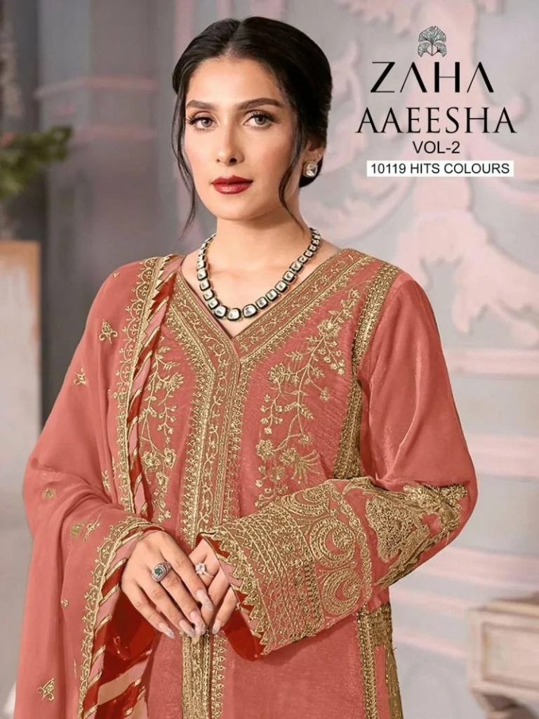 Zaha Aaeesha 10119 A To D Pakistani Salwar Kameez