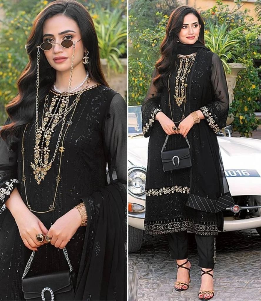 Zaha Khushbu 10152 Georgette Embroidered Pakistani Suits