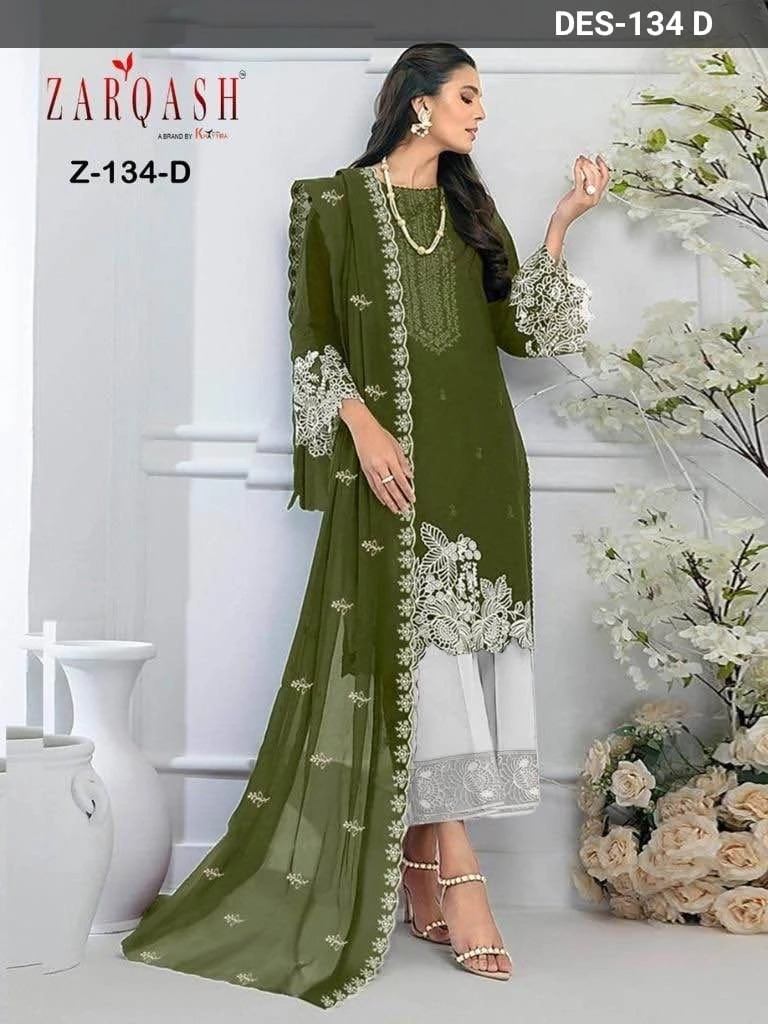 Zarqash Z 153 Colour Georgette Ready Made Pakistani Suits