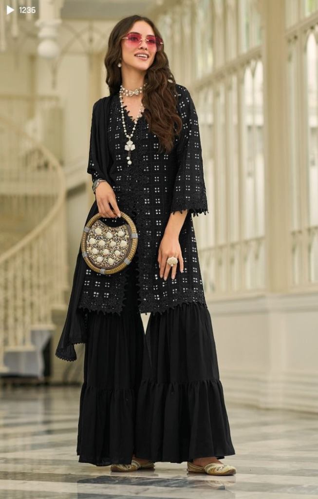 Zaveri Black And White Vol 2 Party Wear Readymade Sharara Collection