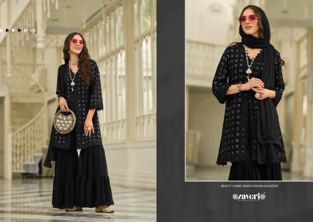 Black Designer Pakistani Sharara Suit Online | Buy Black Designer Pakistani Sharara  Suit