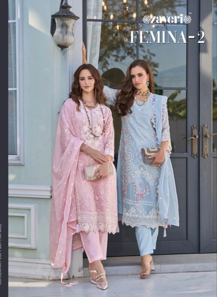 Zaveri Femina Vol 2 Organza Embroidery Salwar Suit 