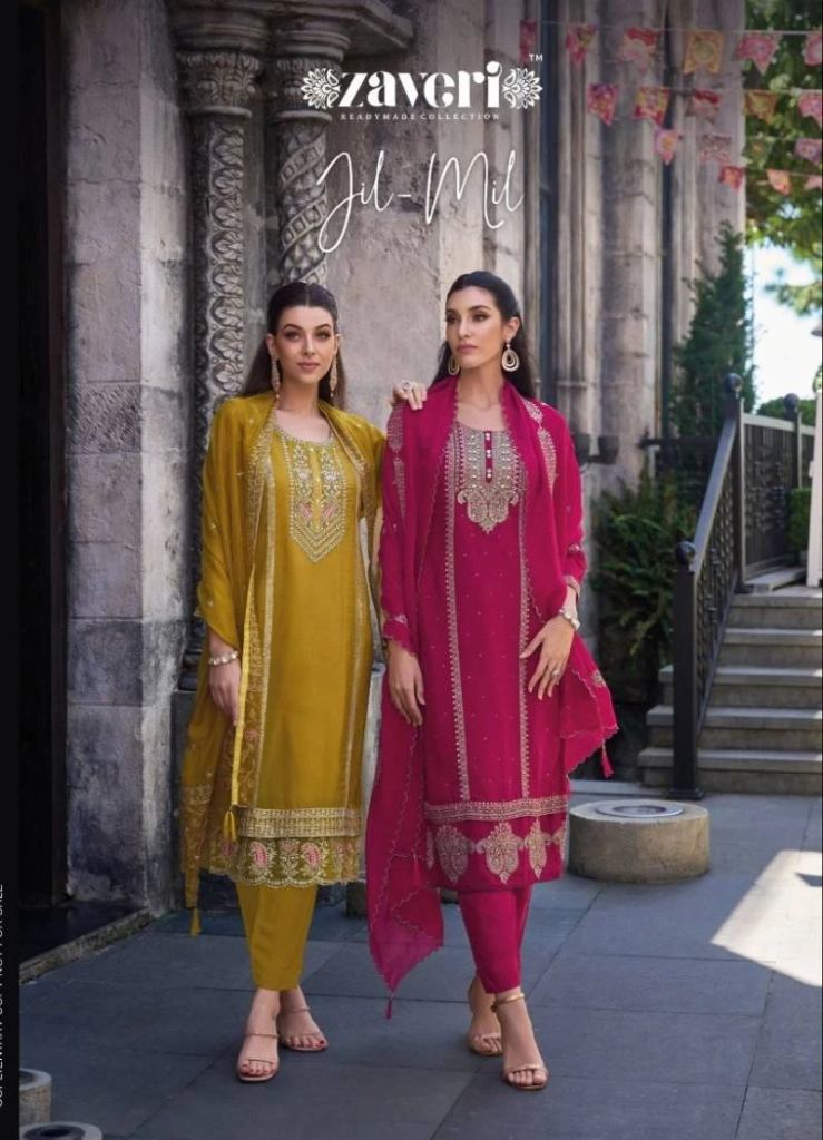 Zaveri Jil Mil Soft Organza Designer Ready Made Suits