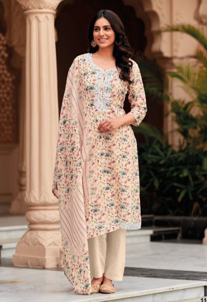 Zaveri Unicorn Party Wear Linen Embroidery Readymade Salwar Suits