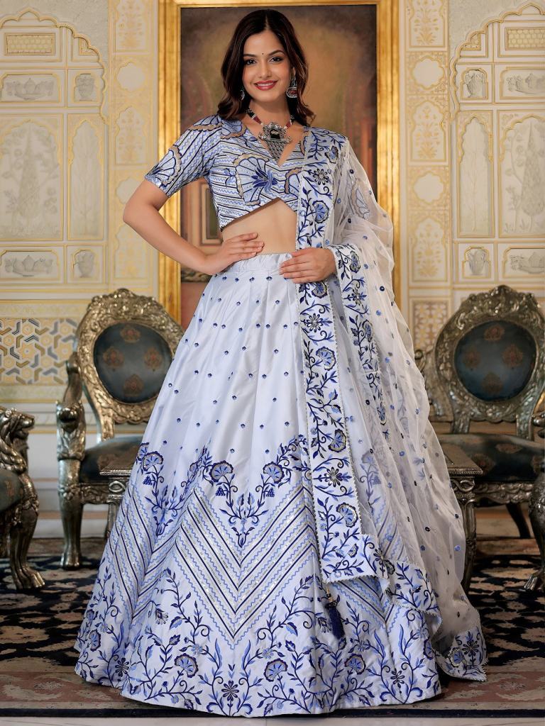 Zeel 17079 White Designer Lehenga Chol