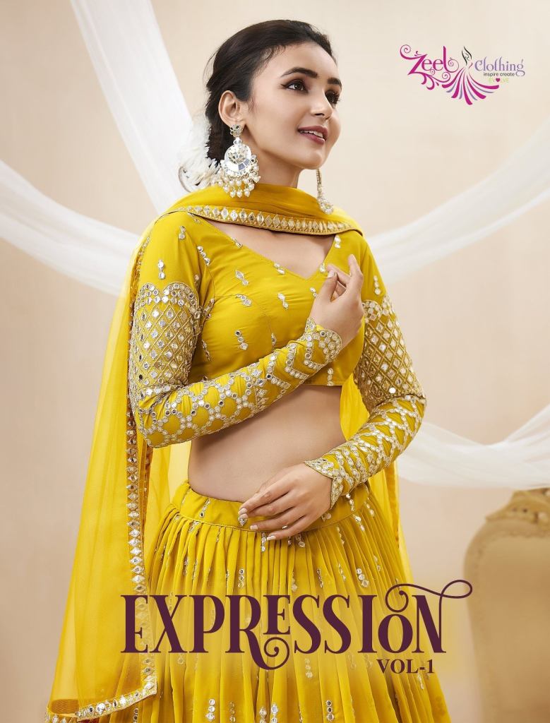 Zeel Expression Vol 1 Wedding Georgette Lehenga Cholis