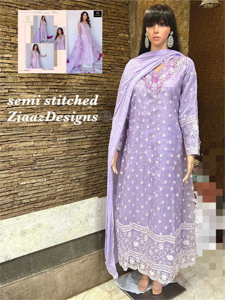 Ziaaz Design Noor Lavendar Exclusive Wear Pakistani Salwar Suits 