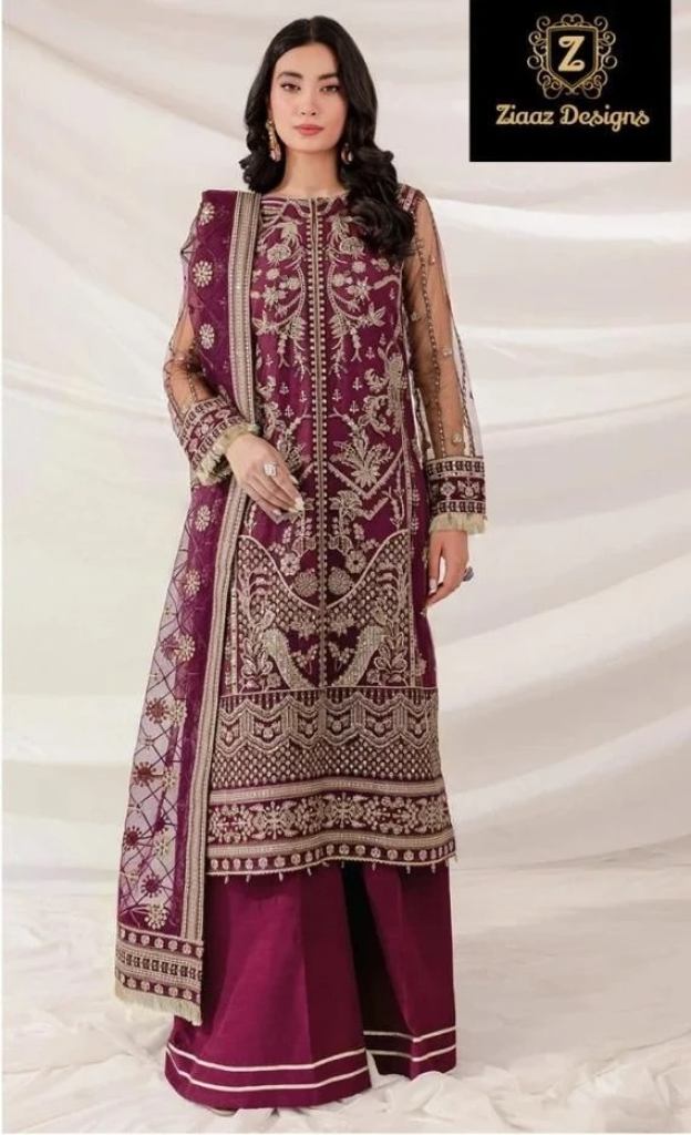 Ziaaz Designs 375 Semi Stitched Georgette Salwar Suits