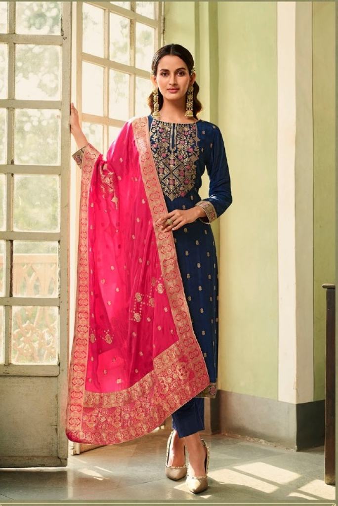 Zisa Charmy Fiza Silk  Weaving Jacquard Designer Salwar Kameez