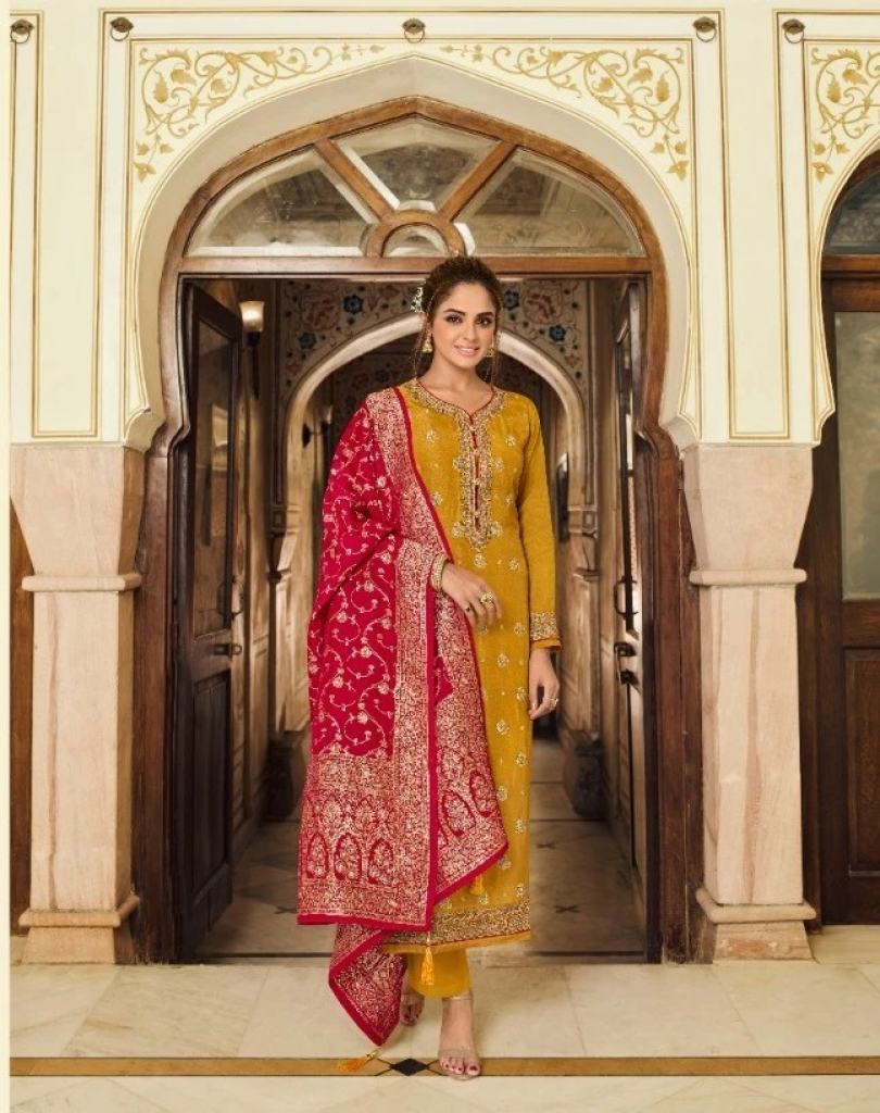 Zisa Kainaat Jacquard Embroidery Designer Salwar Suit 