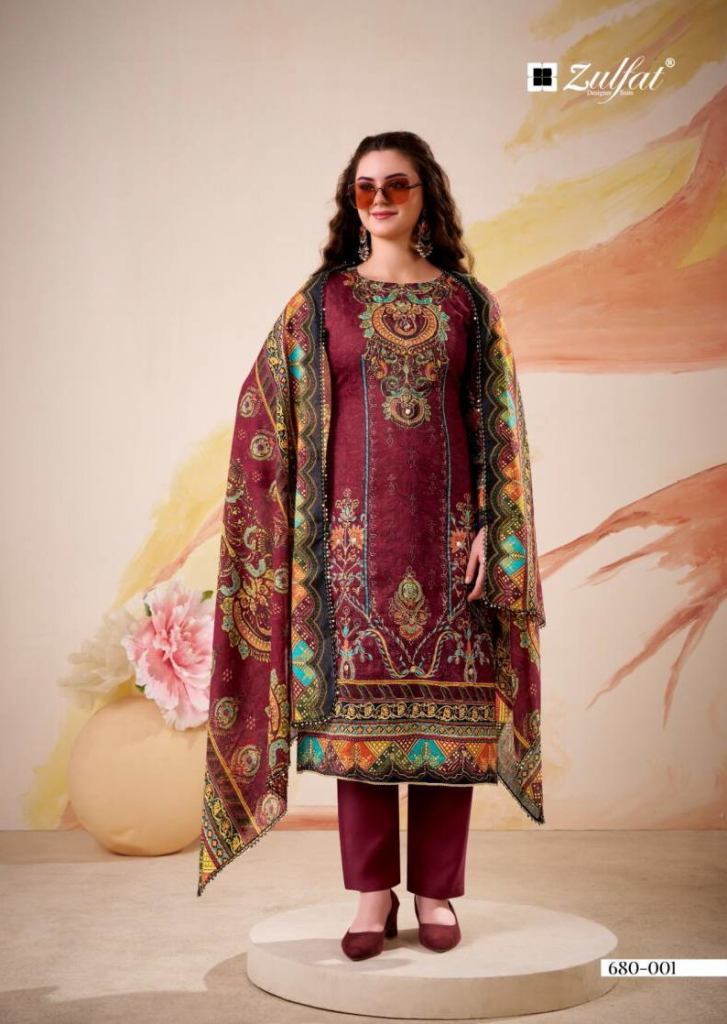 Zulfat Falak Handwork Designer Dress Material