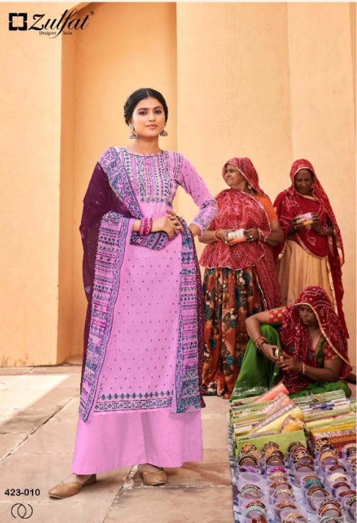 Zulfat Riyasat Cotton Digital Printed Dress Material 