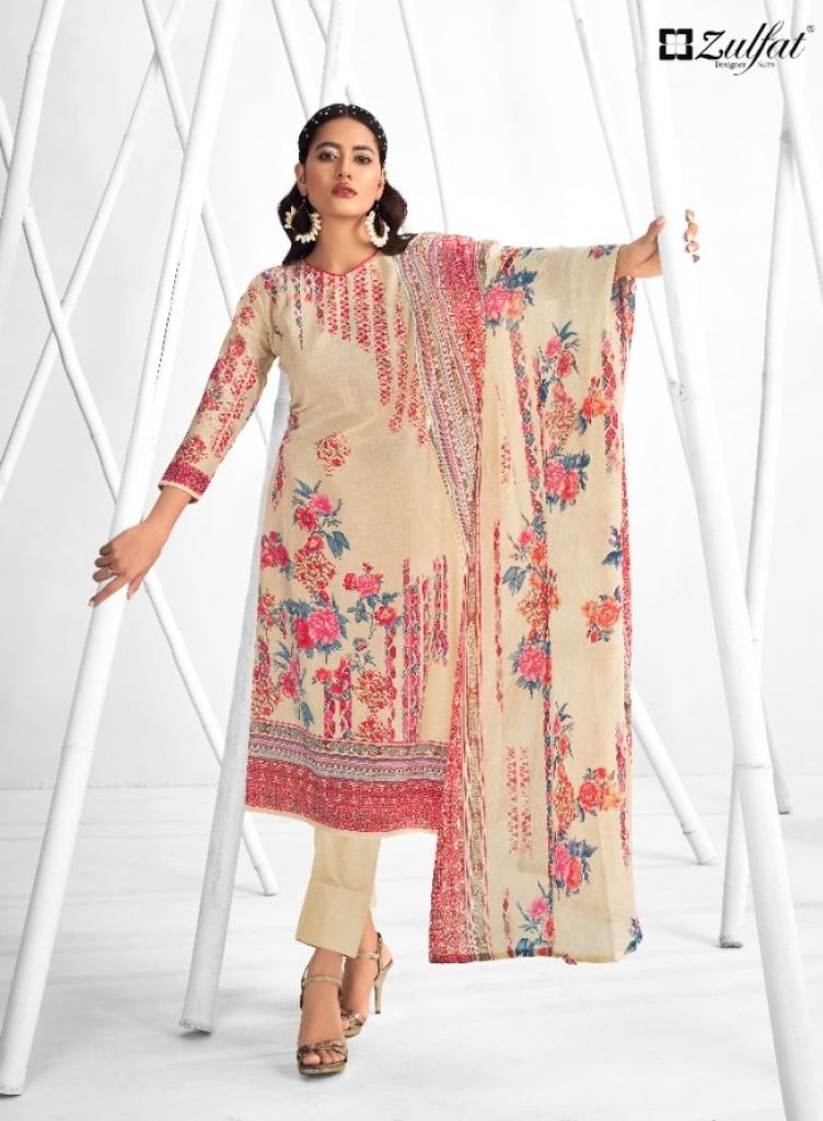 Zulfat Shaheen Catalog Casual Wear Pure Cotton Printed Dress Materials