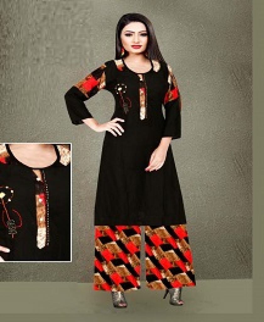 AAGYA SHRUTI PLAZO 2 HEAVY RAYON ATTRACTIVE KURTI WITH PLAZO