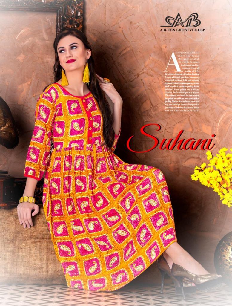 Ab Suhani Heavy Rayon Casual Printed Kurti