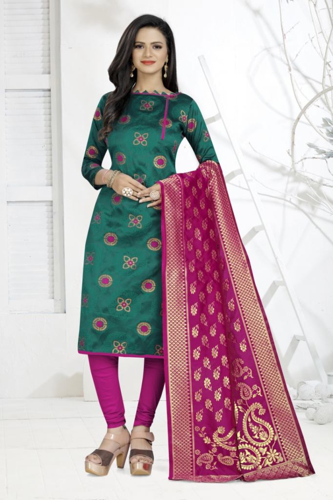 BANARASI SILK DRESS 1 FANCY BANARASI SILK DRESS MATERIALS