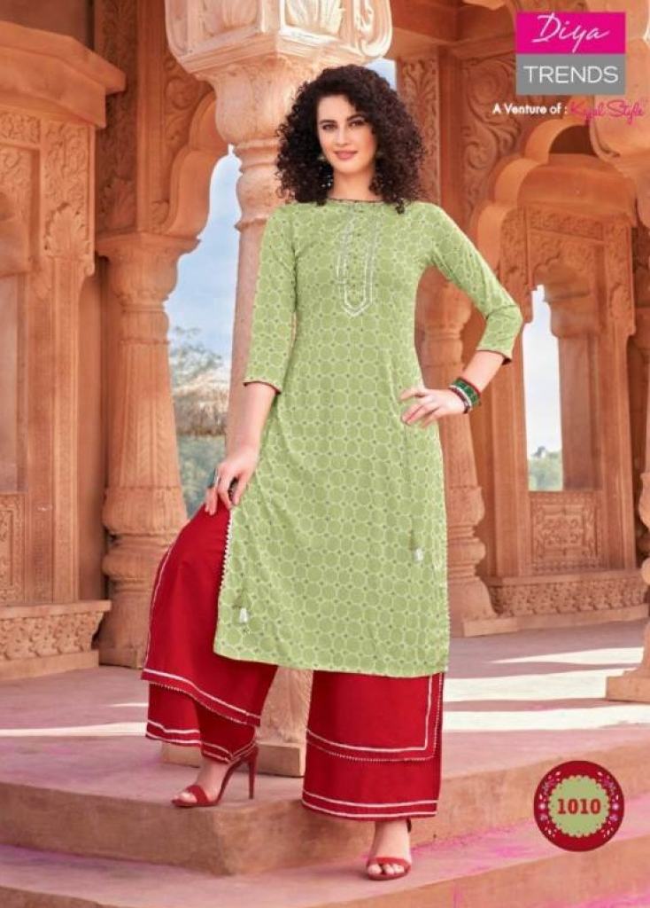 Diya Trends Present Bandhej 1 Kurti With Bottom