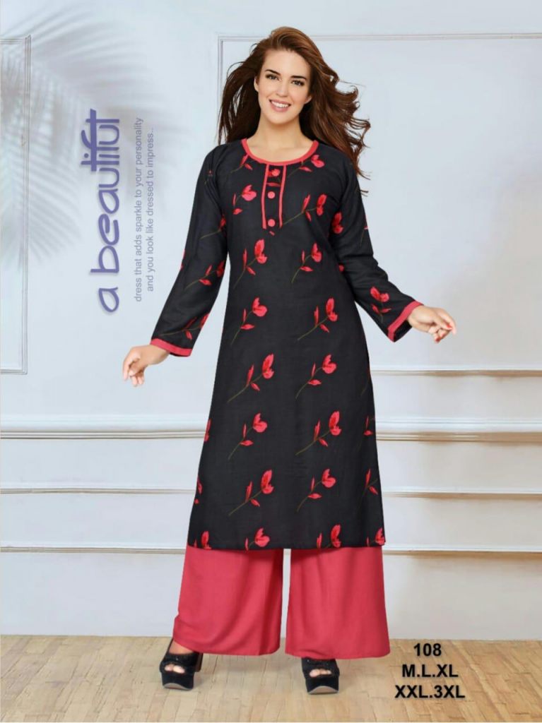 Buy LAVACCI Heavy Rayon Kurti Plazo with Premium Cotton Dupatta (X-Large)  Red at Amazon.in