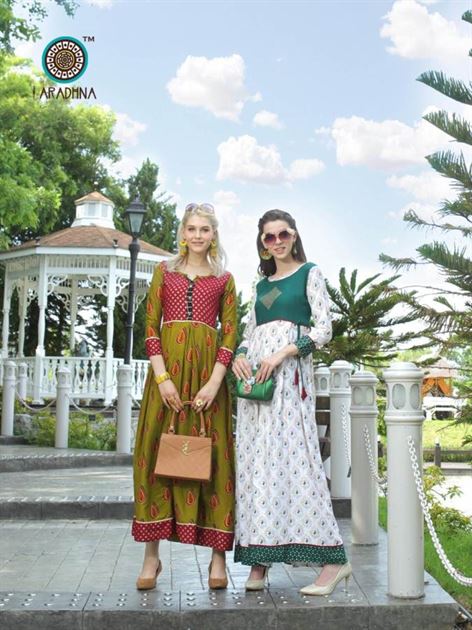 Aradhna present of glamour party wear kurtis catalogue 