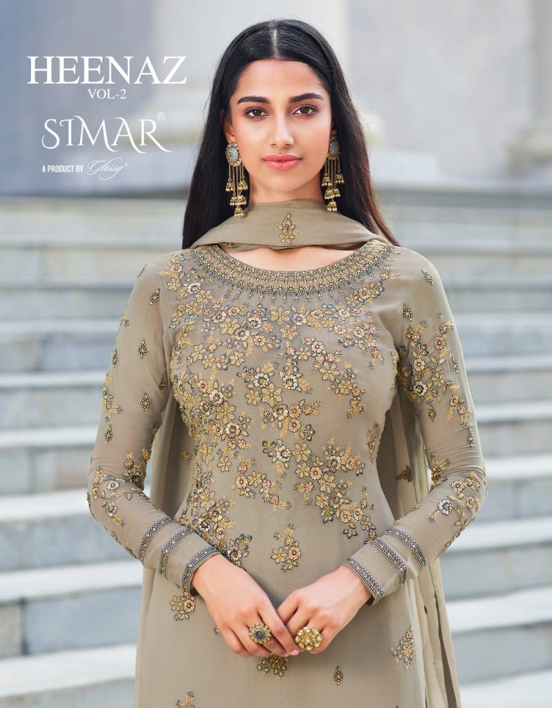 Glossy Simar Heenaz 2 Heavy Georgette Salwar Suits