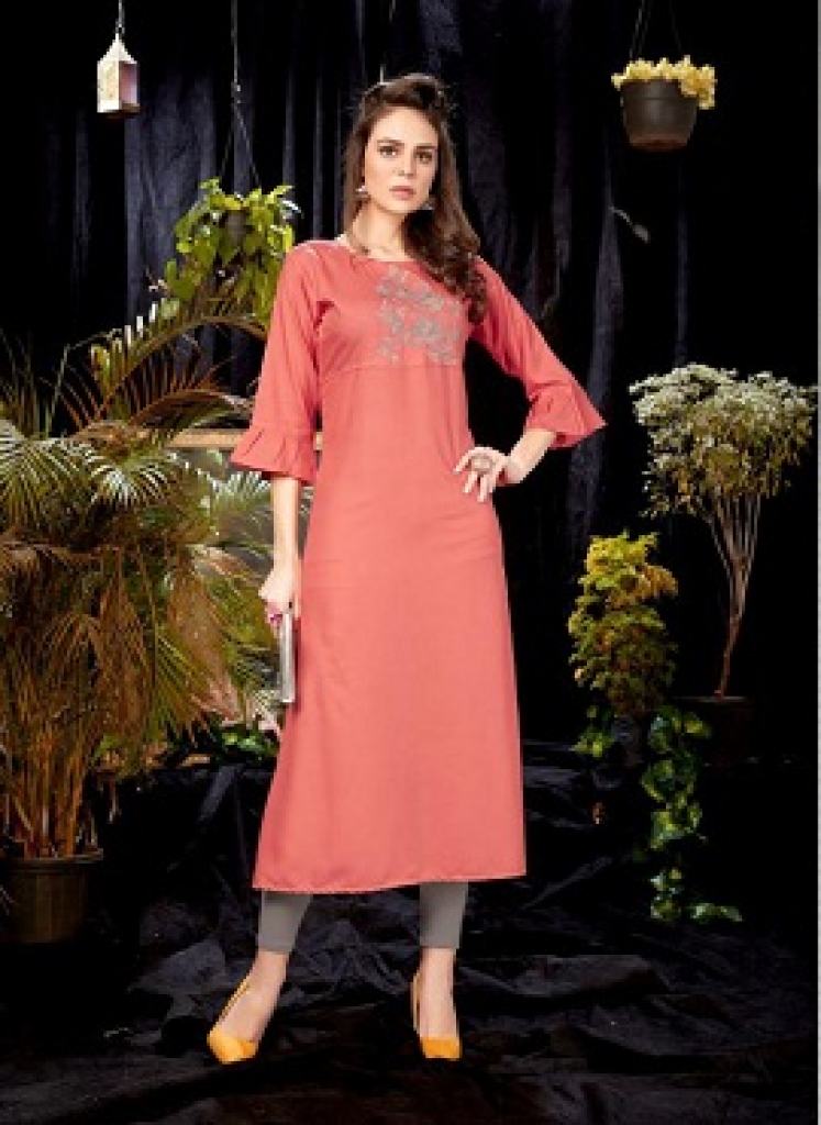 Heer Dariya Rayon Running Wear Straight Kurti