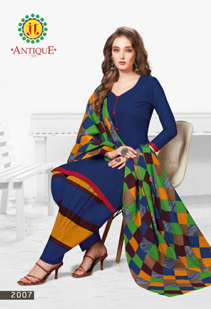 JT ANTIQUE PATIYALA FANCY PRINTED PURE