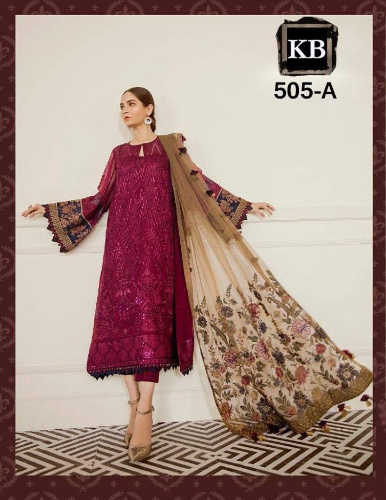 KB Super Hit 505 Colors Pure Georgette Heavy Salwar Suits