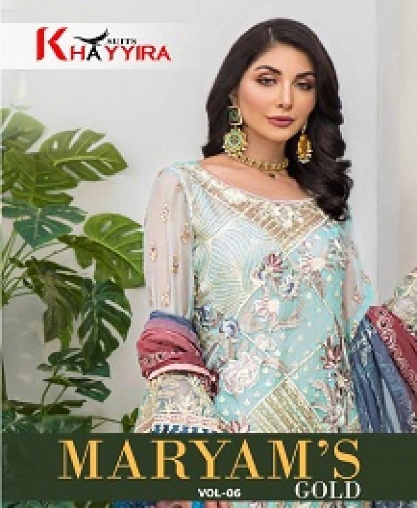 KHAYYIRA MARYAMS GOLD 6 HEAVY GEORGETTE EMBROIDERED
