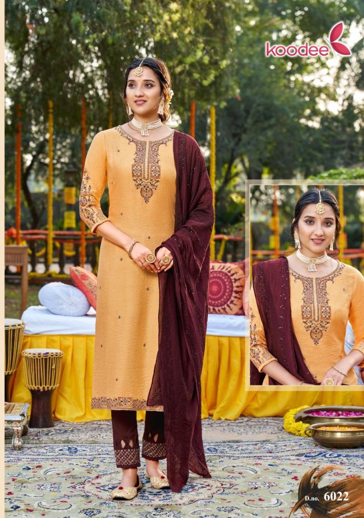 koodee Riva Vol 5 Catalog Party Wear Viscose Readymade Top Bottom with Dupatta