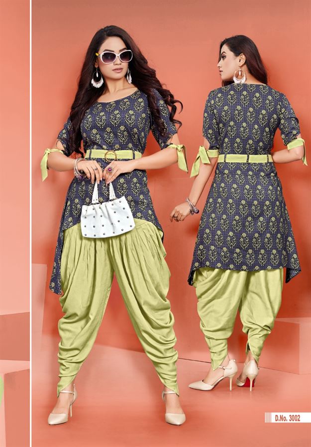 Designer kurti with best sale dhoti