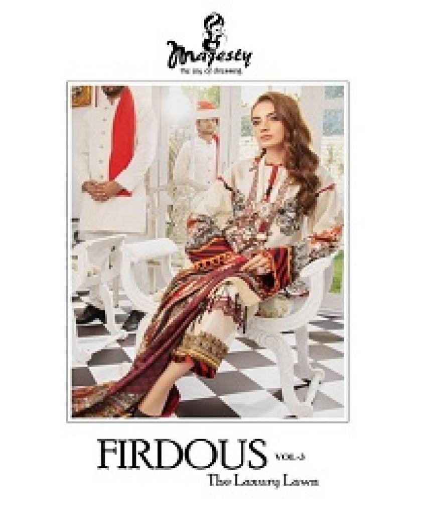 MAJESTY FIRDOUS 3 HEAVY EMBROIDERED JAM SILK COTTON