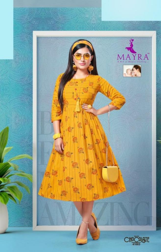 Mayra Chocolate 4 Heavy Rayon Stylish Kurtis