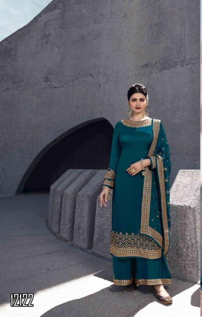 NARGISH 12121 COLOURS HEAVY SATIN GEORGETTE SALAWR SUIT