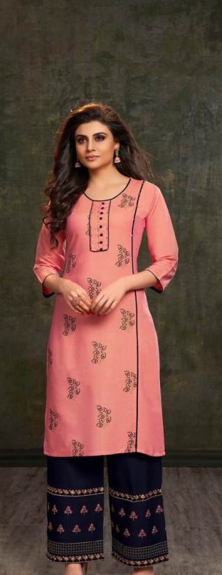 Ruhee vol 2 by hinaya fashion designer kurti with palazzo catalogue 