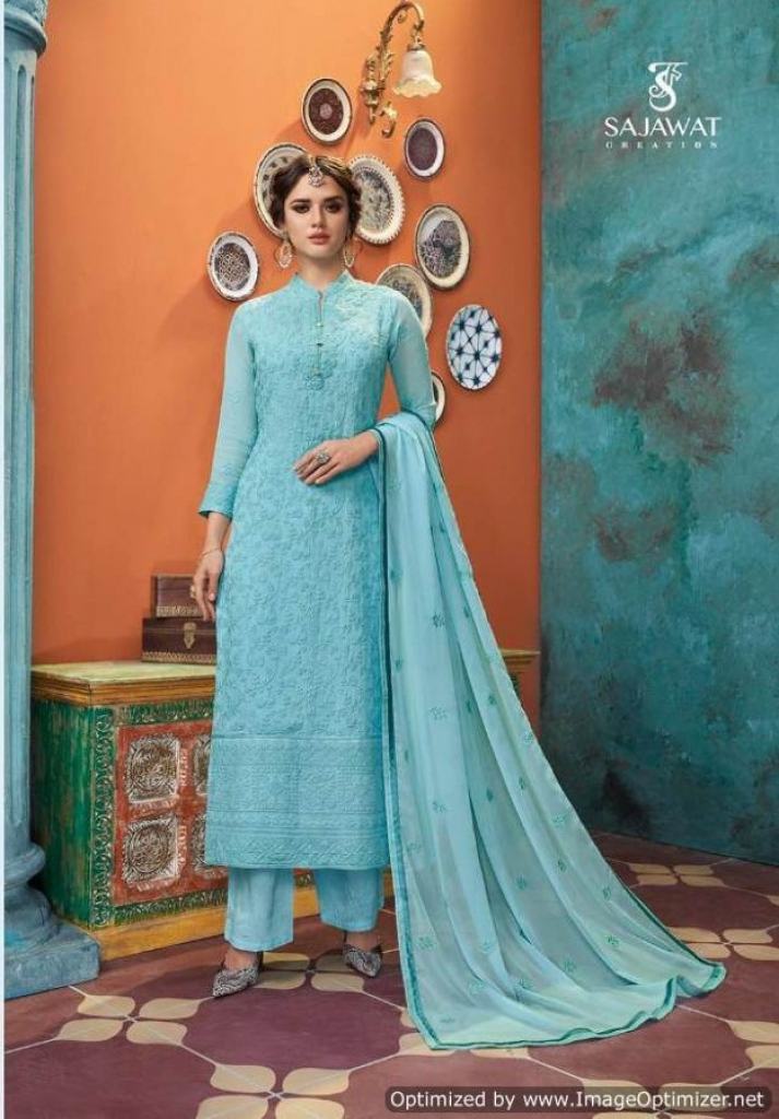 Sajawat Lakhnavi 5 Festive wear Ready Made dress material Collection