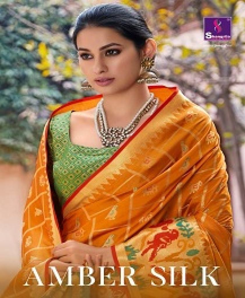 SHANGRILLA AMBER SILK PATOLA PRINT FESTIVE WEAR