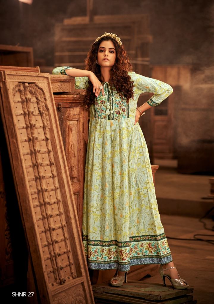 shichi  Noor Collection Long  gown style Kurti catalog  