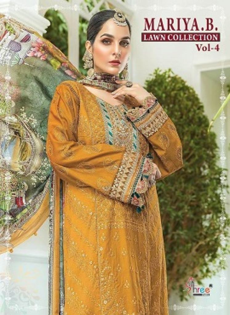 SHREE MARIYA B LAWN COLLECTION 4 PURE COTTON EXCLUSIVE EMBROIDERED