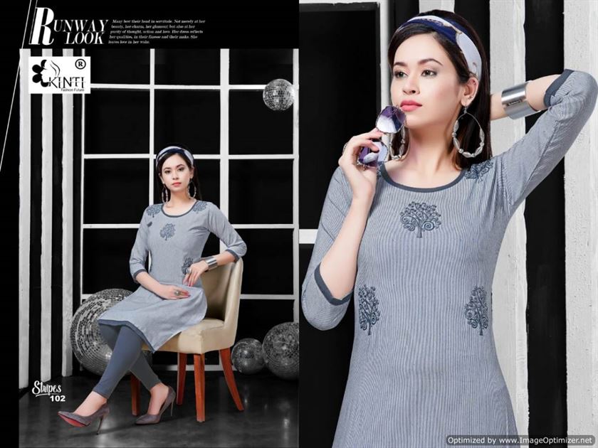 Strips by kinti fashion causal wear kurti collection