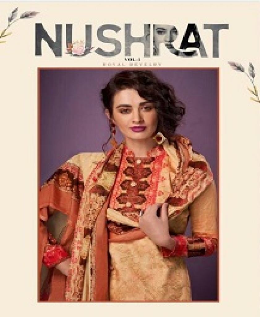 SURYAJYOTI NUSHRAT 1 PRINT & AARI WORK SATIN