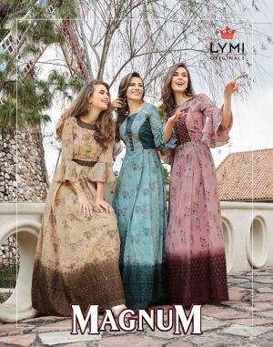 Mangnum long gown party wear kurti  catalogue 