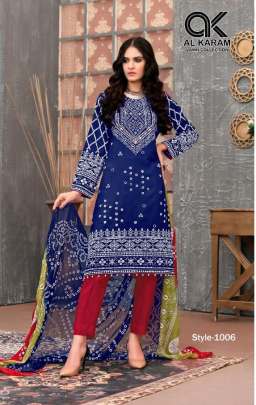  Al Karam Bandhani Special Karachi Cotton Dress Material catalog 