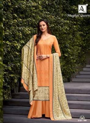 Alok Mughal Queen vol 2  Pure Wool Pashmina Designer Winter Dress Material
